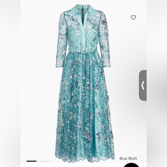 Badgley Mischka Dresses & Skirts - Badley Mischka blue multi midi gown